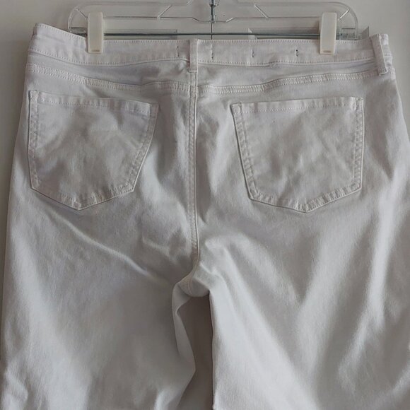 NYDJ LiftXTuck Technology White Wide-Leg Ankle Denim Jeans -Women's Size 14 - Picture 4 of 14